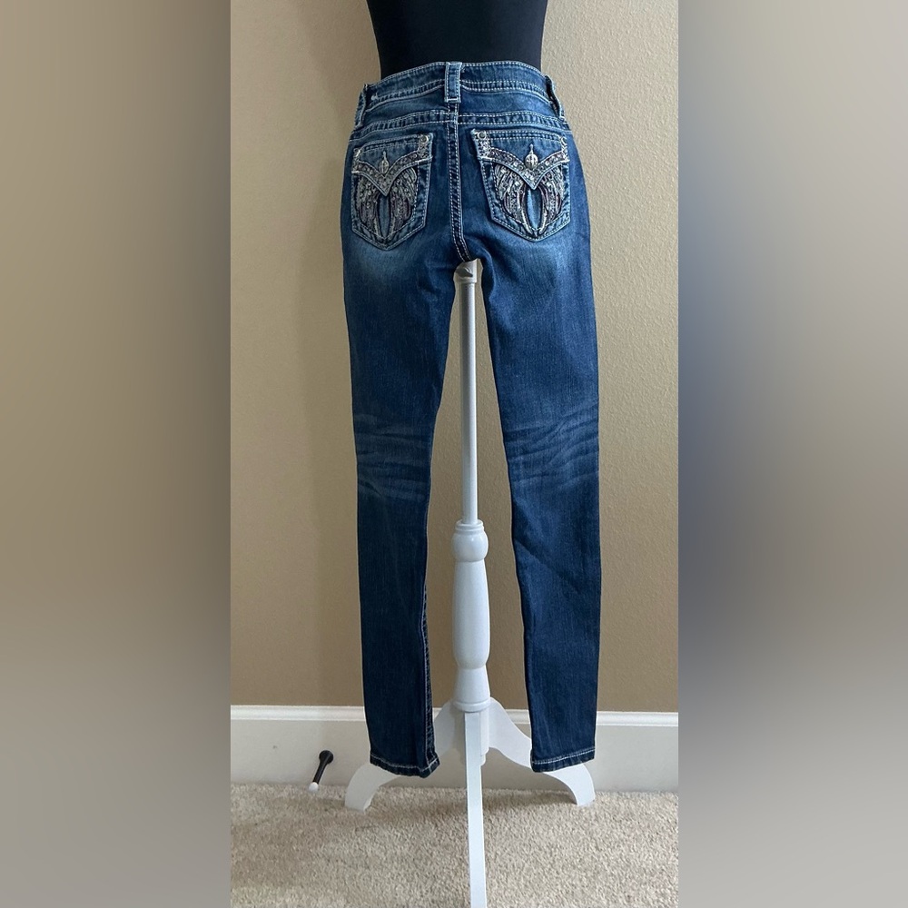 Miss Me Embellished Blue Skinny Jeans